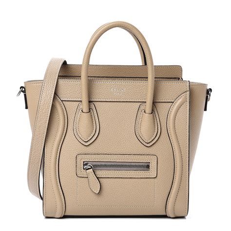 celine nano dune|CELINE Drummed Calfskin Nano Luggage Dune .